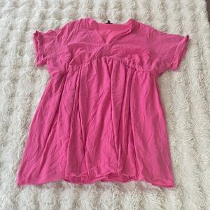 Torrid Bright Pink V-Neck Top